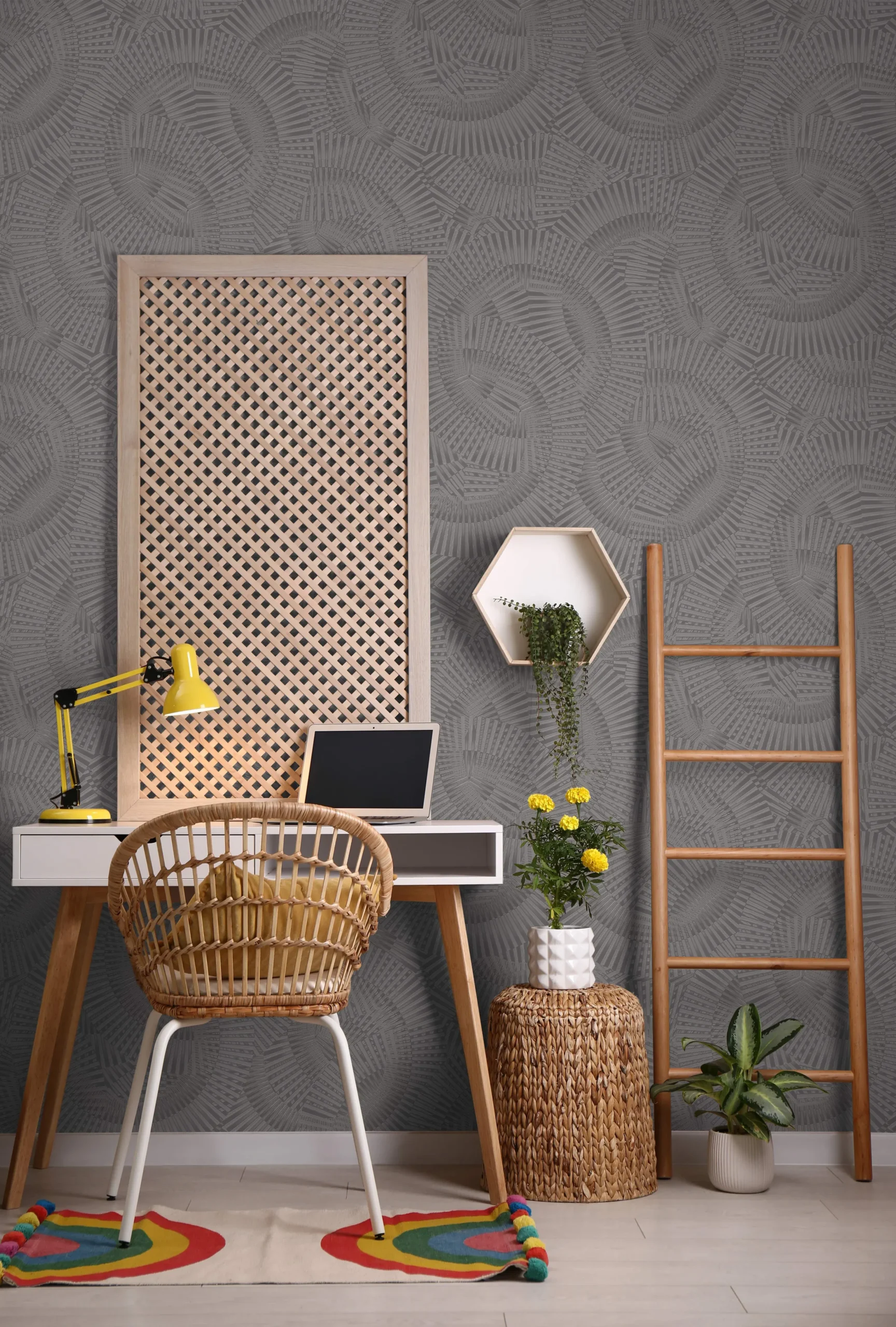 Gray Embossed Wallpaper – Understated Shimmer (24103-4)